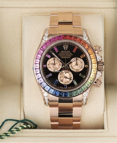 rolex daytona raingold 4104|rolex rainbow daytona 2012.